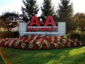 A&A Machinery front lawn logo