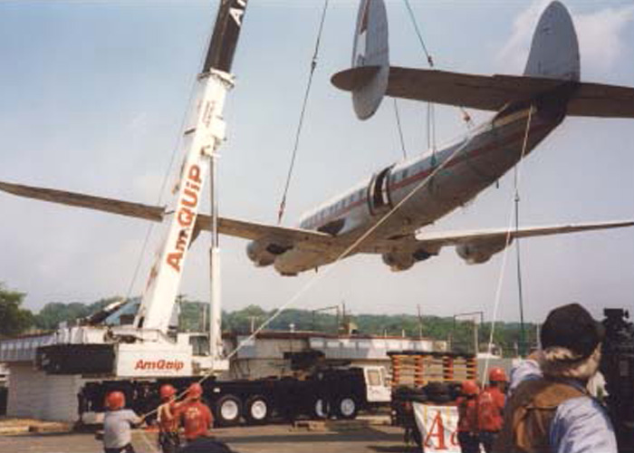 From the early years. Relocating an historic Constellation aircraft used as a restaurant for many years. We dismantled and transported to Dover Air Force Base where it was restored for their aircraft museum