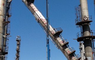 One of six (6) columns removed from refinery; the largest at 208’ tall. Four (4) columns were removed and staged for reuse while two (2) were dismantled for salvage